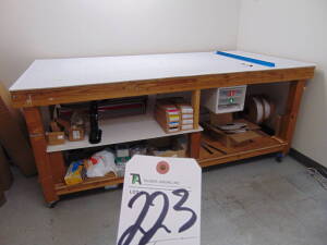 Portable Wood Work Table, 4'W x 8'L x 40"T